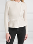 Pull Femmes Plain Hiver Élégant Coupe Régulière Manches Longues Col Rond Laine/Tricot H-ligne Régulier