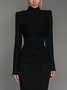 Mariage Robe & Fête Robe Femmes Plain Printemps Élégant Polyester Naturel Serré Long Manches Longues S-ligne