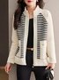 Pull Manteau Femmes Pied-de-poule Hiver Urbain Naturel Faire la navette Manches Longues Col Roulé Régulier H-ligne