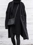 Pardessus Plain Hiver Simple Naturel Poids lourd Aucune élasticité Ample Manches Longues Mi-longue-Long pour Femmes