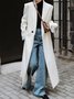 Pardessus Plain Hiver Simple Polyester Poids lourd Quotidien Manches Longues Long H-ligne pour Femmes