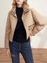 en Toison Manteau Femmes Bloc de Couleur Hiver Élégant Naturel Aucune élasticité Quotidien Col Châle Régulier H-ligne