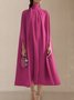 Mariage Robe & Fête Robe Plain Printemps Élégant Polyester Naturel Mariage Ample Mi-longue A-ligne pour Femmes