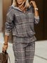 Sweat-shirts Femmes Décontracté Hiver Plaid Quotidien Ample Manches Longues Régulier Régulier Élasticité moyenne