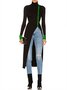 Tops Femmes Bloc de Couleur Printemps Élégant Polyester à Haute Élasticité Quotidien Coupe Régulière Manches Longues Régulier
