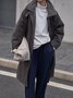 Caniche Blouson Femmes Plain Hiver Simple Col Montant Naturel Aucune élasticité Ample Manches Longues H-ligne