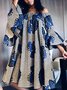 Robes Femmes Floral Printemps Élégant Aucune élasticité Quotidien Ample Jupe Manches 3/4 A-ligne