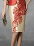 Jupe Floral Printemps Élégant Naturel Aucune élasticité Mariage Mi-longue emballage Régulier pour Femmes