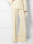 Mode Pantalons Femmes Plain Printemps Élégant Polyester Naturel Aucune élasticité Coupe Régulière Long Régulier