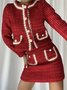 Jupe Plain Printemps Élégant Polyester Aucune élasticité Quotidien Coupe Régulière Droit Régulier pour Femmes