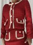 Blouson Femmes Plain Printemps Élégant Polyester Aucune élasticité Quotidien Coupe Régulière Manches Longues Écourté