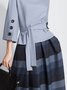 Jupe Femmes Rayé Printemps Urbain Polyester Taille Haute Micro-Élasticité Coupe Régulière Faire la navette A-ligne