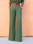 Mode Pantalons Plain Printemps Urbain Polyester Naturel Aucune élasticité Faire la navette H-ligne Régulier pour Femmes