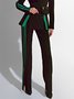 Décontracté Pantalons Femmes Bloc de Couleur Printemps Urbain Polyester Micro-Élasticité Coupe Régulière Faire la navette Pantalon droit H-ligne