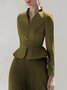 Blouson Femmes Plain Printemps Élégant Polyester Taille Haute Manches Longues Écourté Ligne X Régulier