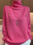 Pull Plain Hiver Urbain Polyester à Haute Élasticité Ample Régulier H-ligne Régulier pour Femmes