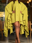 Robes Femmes Plain Printemps Urbain Polyester Col Montant Aucune élasticité Quotidien Ample Régulier