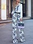 Blouse Femmes Floral Printemps Élégant Polyester Quotidien Coupe Régulière Manches Longues H-ligne Col de Chemise