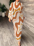 Robes Femmes Géométrique Printemps Élégant Polyester Naturel à Haute Élasticité Quotidien Long S-Ligne