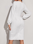Robes Femmes Plain Printemps Élégant Polyester Quotidien Coupe Régulière Mi-longue Col Rond S-Ligne