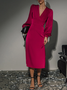 Mariage Robe & Fête Robe Femmes Plain Printemps Élégant Satin Naturel Fête Long Manches Longues S-ligne