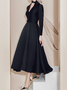Mariage Robe & Fête Robe Femmes Plain Printemps Élégant Polyester Col V Aucune élasticité Vacances Coupe Régulière Ligne X