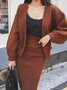 Pull Manteau Plain Printemps Élégant Acrylique Naturel Ample Régulier O-ligne Élasticité moyenne pour Femmes
