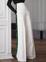 Mode Pantalons Femmes Bloc de Couleur Printemps Urbain Polyester Taille Haute Aucune élasticité Pantalons à Jambe Large Long Droit