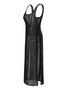 Robe de Plage Femmes Sexy Plain Toutes Les Saisons Léger Micro-élasticité Évidé Gallus Blouse Col en Forme de Cuillère