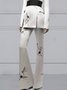 Mode Pantalons Femmes Printemps Élégant Libellule Polyester Aucune élasticité Coupe Régulière Taille Moyenne Cloche-Bas de pantalon Long