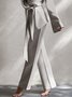 Mode Pantalons Plain Simple Printemps Polyester Aucune élasticité Quotidien Coupe Régulière Taille Moyenne Long pour Femmes