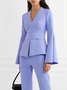 Blouse Femmes Plain Printemps Élégant Col V Quotidien Manches Longues Régulier Ligne X Régulier