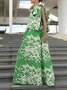 Mariage Robe & Fête Robe Femmes Floral Printemps Élégant Polyester Une Épaule Dénudée Naturel Aucune élasticité Sans Manches Régulier