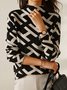 Pull Femmes Lettres de texte Printemps Urbain Acrylique Poids lourd Micro-élasticité Ample Manches Longues Demi col roulé
