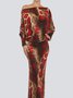 Robes Printemps Urbain Aléatoire Imprimé Polyester Quotidien Long Manches Longues Régulier Élasticité moyenne pour Femmes