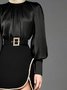 Blouse Femmes Plain Printemps Élégant Satin Aucune élasticité Coupe Régulière Col Roulé Droit Régulier