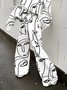 Mode Pantalons Abstrait Printemps Urbain Quotidien Ample Bande Élastique Pantalons à Jambe Large Long Droit pour Femmes