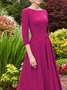 Mariage Robe & Fête Robe Femmes Plain Printemps Élégant Polyester Fête Coupe Régulière Mi-longue x-ligne Régulier