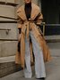 Manteau de Tranchée Femmes Abstrait Printemps Urbain Naturel Micro-élasticité Ample Manches Longues à Col Revers Ligne X