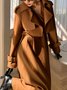 Blouson Femmes Plain Hiver Élégant Naturel Poids lourd Aucune élasticité Quotidien Manches Longues H-ligne
