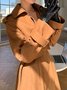 Blouson Femmes Plain Hiver Élégant Naturel Poids lourd Aucune élasticité Quotidien Manches Longues H-ligne