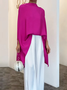 Tops Femmes Plain Printemps Urbain Polyester Aucune élasticité Quotidien Ample Mi-long Régulier