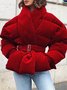 en Toison Manteau Femmes Plain Hiver Urbain Micro-Élasticité Ample Faire la navette Manches Longues x-ligne Régulier