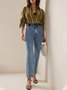 Blouses Rayé Printemps / Automne Urbain Aucune élasticité Quotidien 1 * Top Manches Longues Régulier Col de Chemise pour Femmes