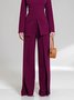 Mode Pantalons Femmes Plain Toutes Les Saisons Élégant Polyester Aucune élasticité Coupe Régulière Pantalons à Jambe Large Droit Régulier