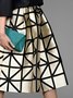 Jupes Géométrique Été Élégant Taille Haute Aucune élasticité Quotidien Coupe Régulière Mi-longue Trapèze pour Femmes