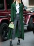 Manteau de Tranchée Femmes Plain Printemps Urbain Aucune élasticité Quotidien Coupe Régulière Manches Longues Col Châle Long