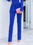 Mode Pantalons Femmes Plain Toutes Les Saisons Urbain Polyester Naturel Aucune élasticité Faire la navette Droit Régulier