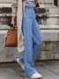 Jeans Plain Toutes Les Saisons Urbain Polyester Aucune élasticité Coupe Régulière Long Droit Régulier pour Femmes