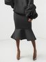 Jupes Plain Été Urbain Polyester Zip Naturel Quotidien Coupe Régulière Mi-longue pour Femmes